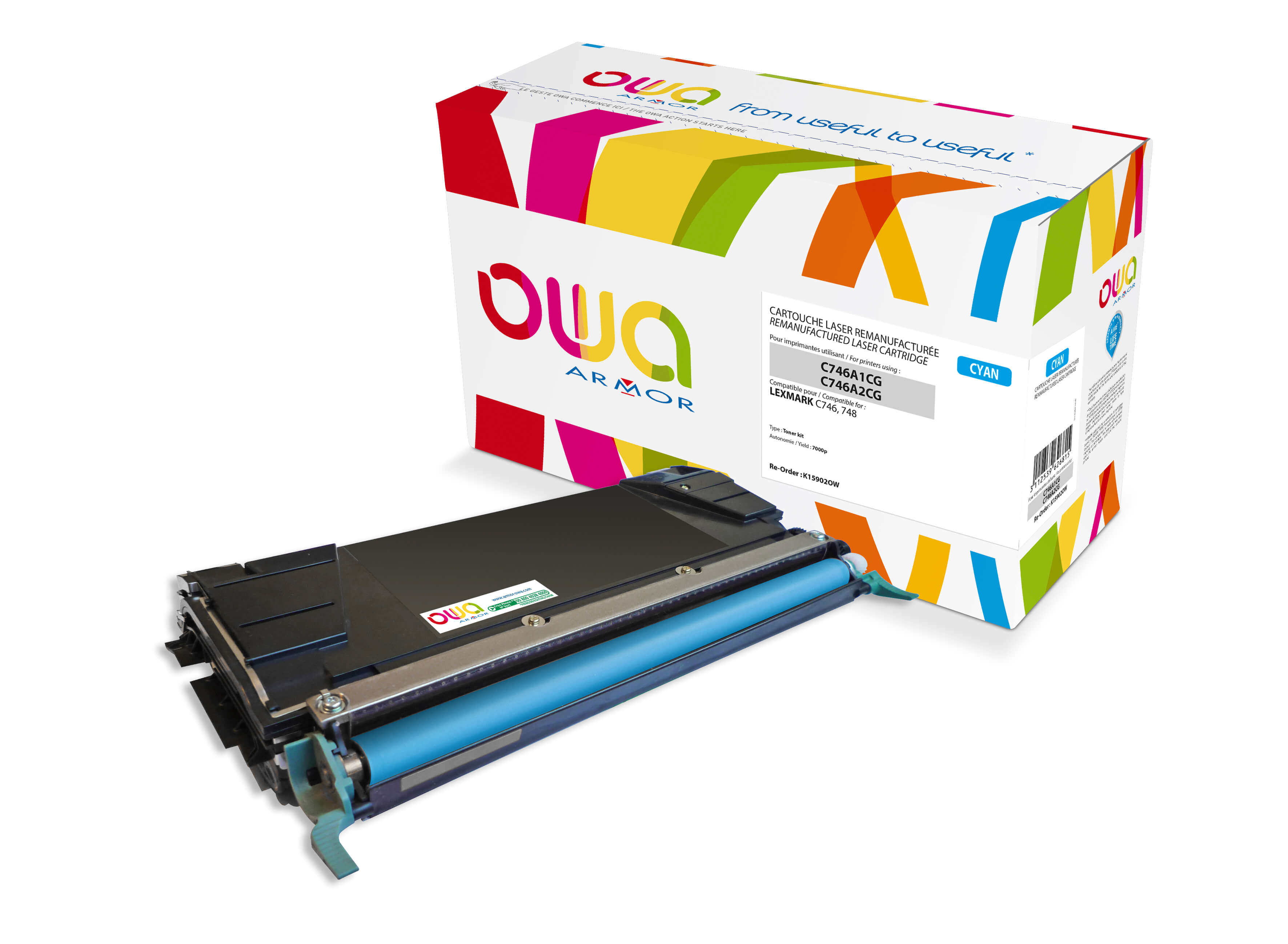 OWA Armor toner kompatibilní s Lexmark C746A1CG, 7000st, modrá/cyan