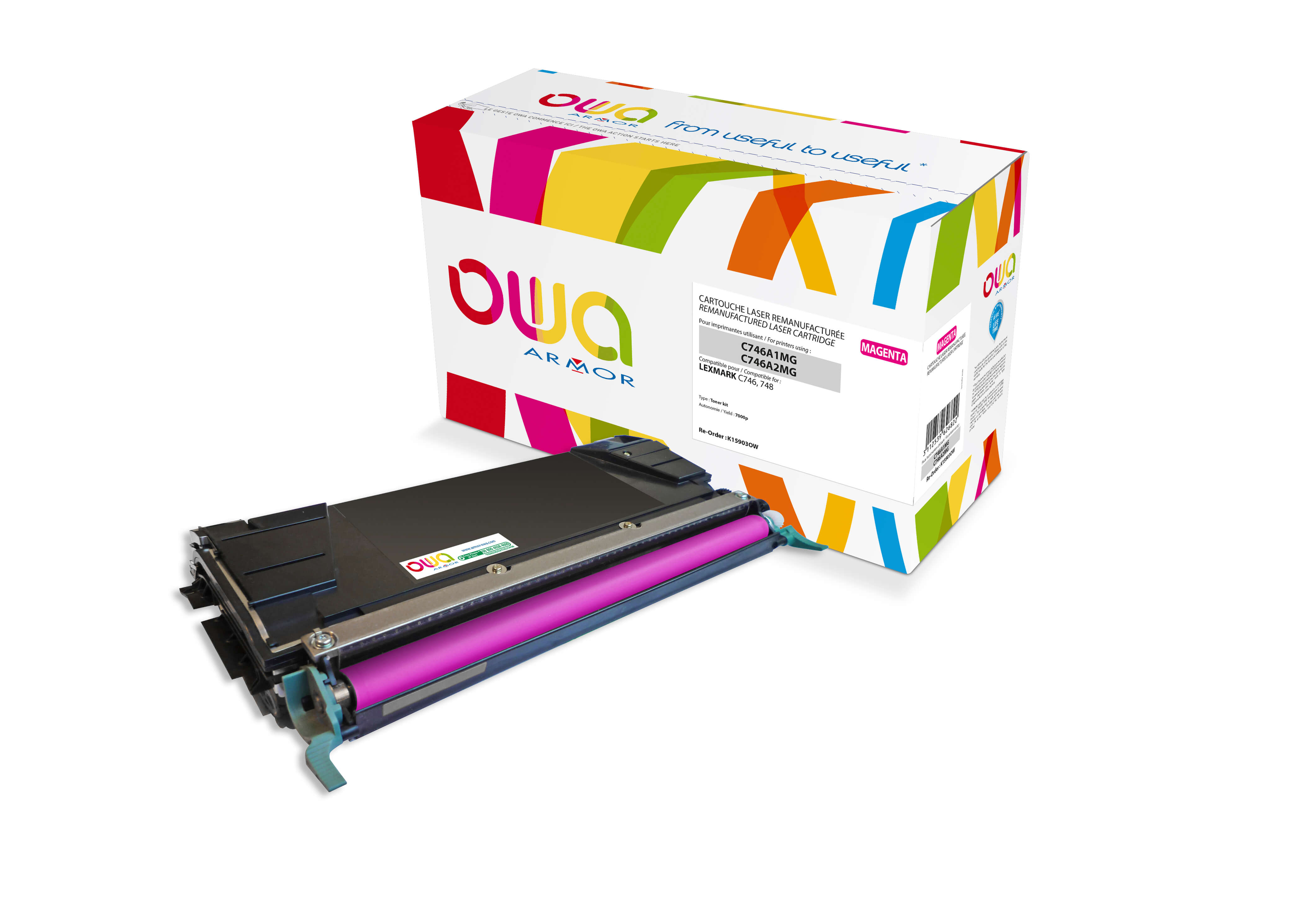 OWA Armor toner kompatibilní s Lexmark C746A1MG, 7000st, červená/magenta