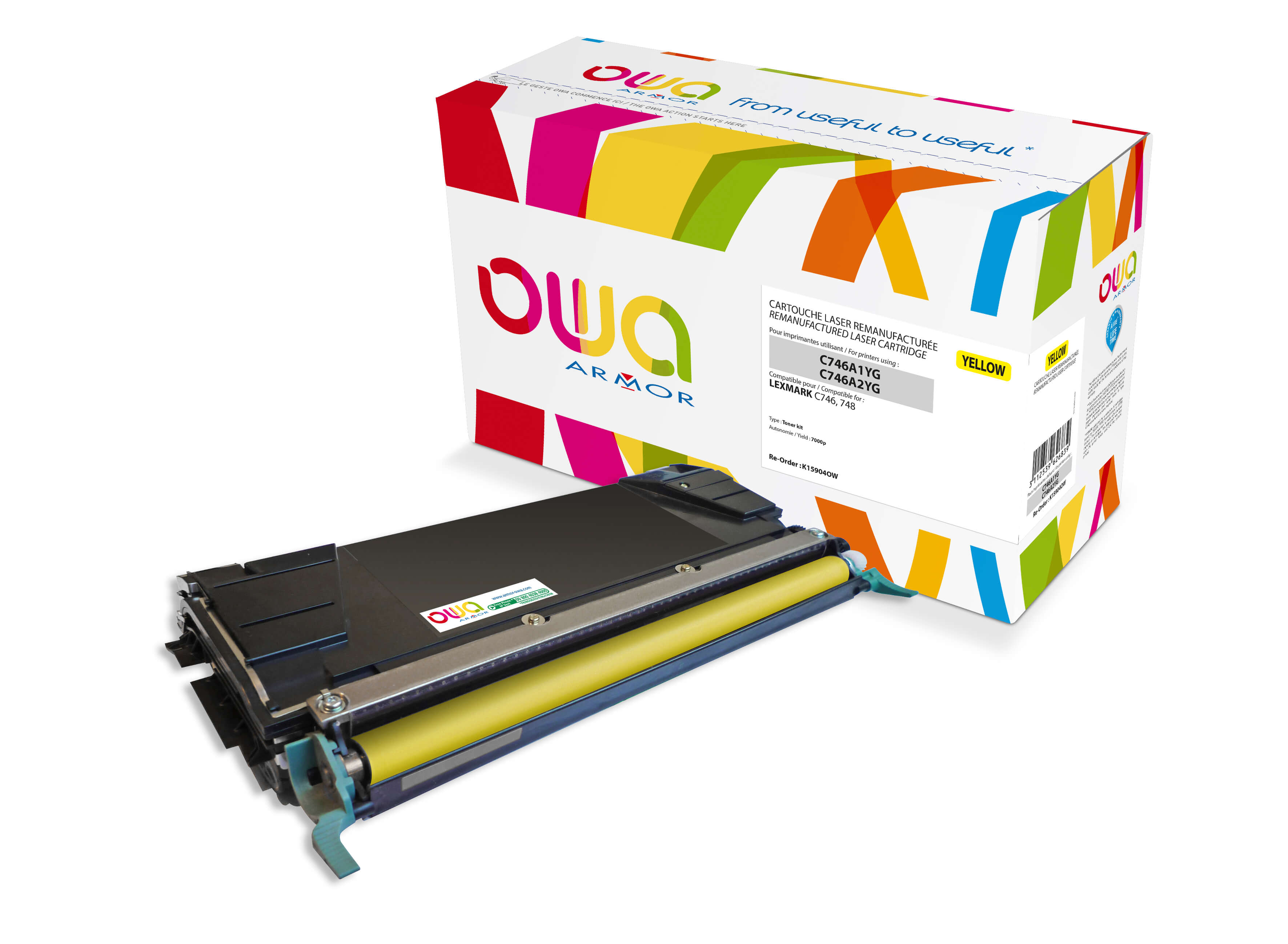 OWA Armor toner kompatibilní s Lexmark C746A1YG, 7000st, žlutá/yellow