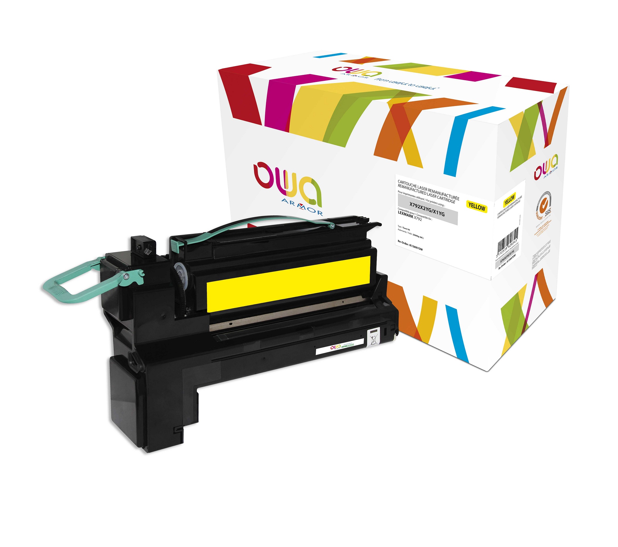 OWA Armor toner kompatibilní s Lexmark X792X2YG, 20000st, žlutá/yellow