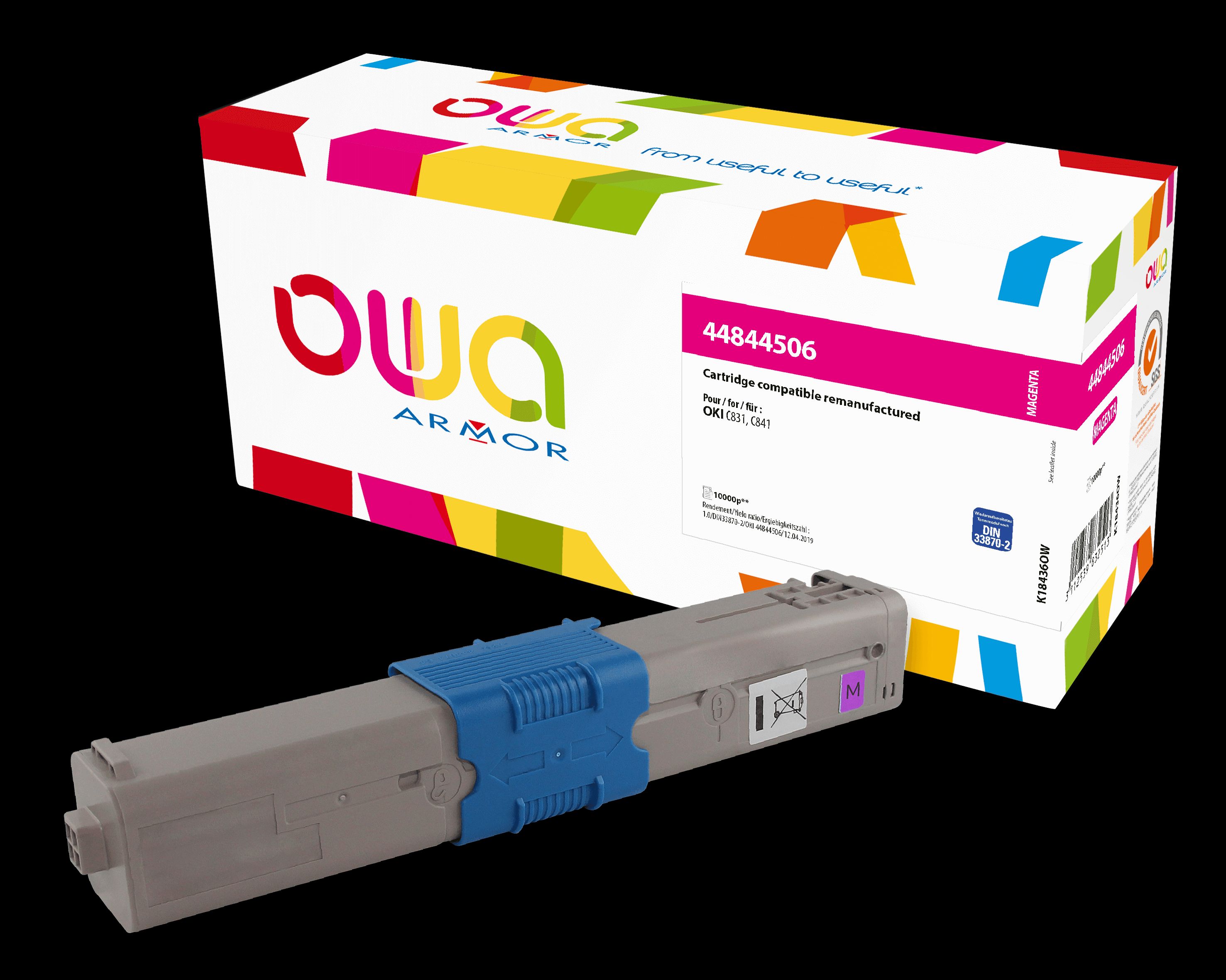 OWA Armor toner kompatibilní s OKI 44844506, 10000st, červená/magenta