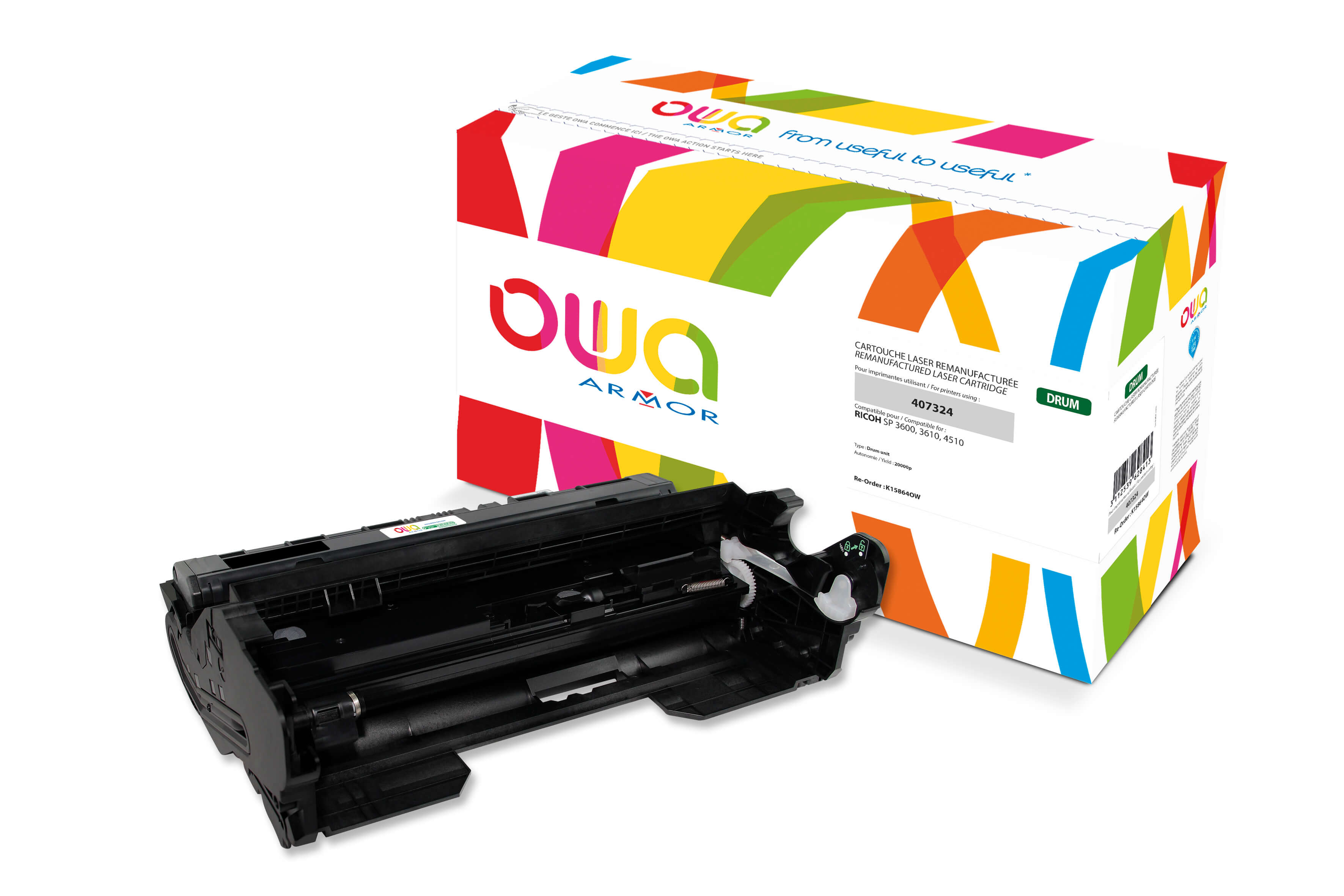 Obrázok OWA Armor toner pro RICOH 407324, válec/drum K15864OW