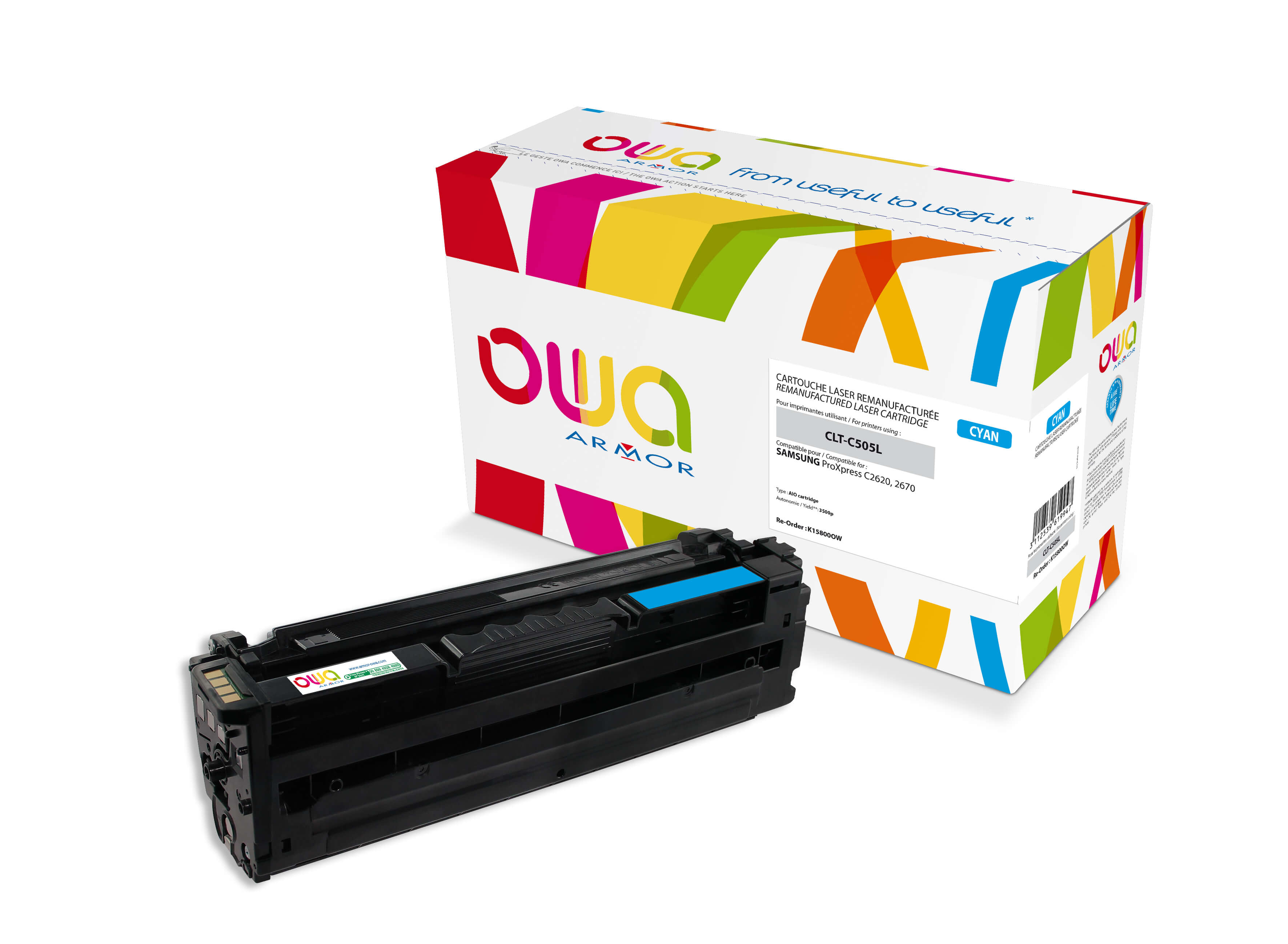 OWA Armor toner kompatibilní s Samsung CLTC505L, 3500st, modrá/cyan