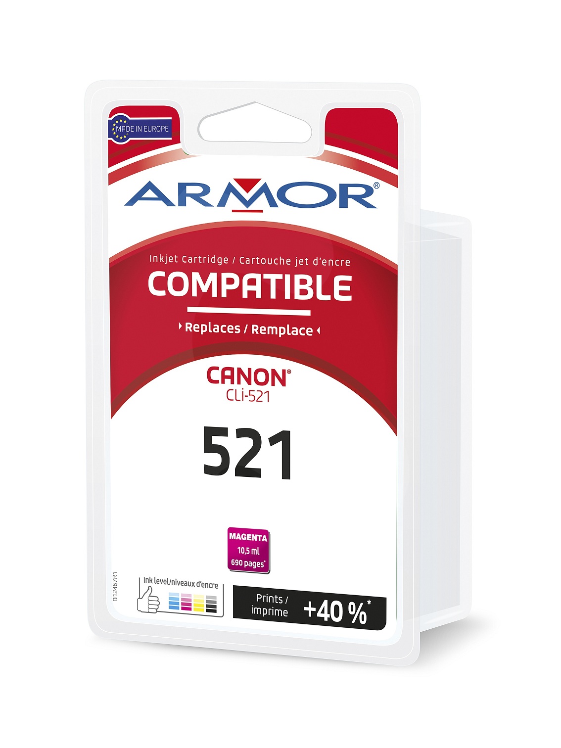 Obrázok Armor ink-jet pro CANON Cli-521M, červená/magenta B12467R1