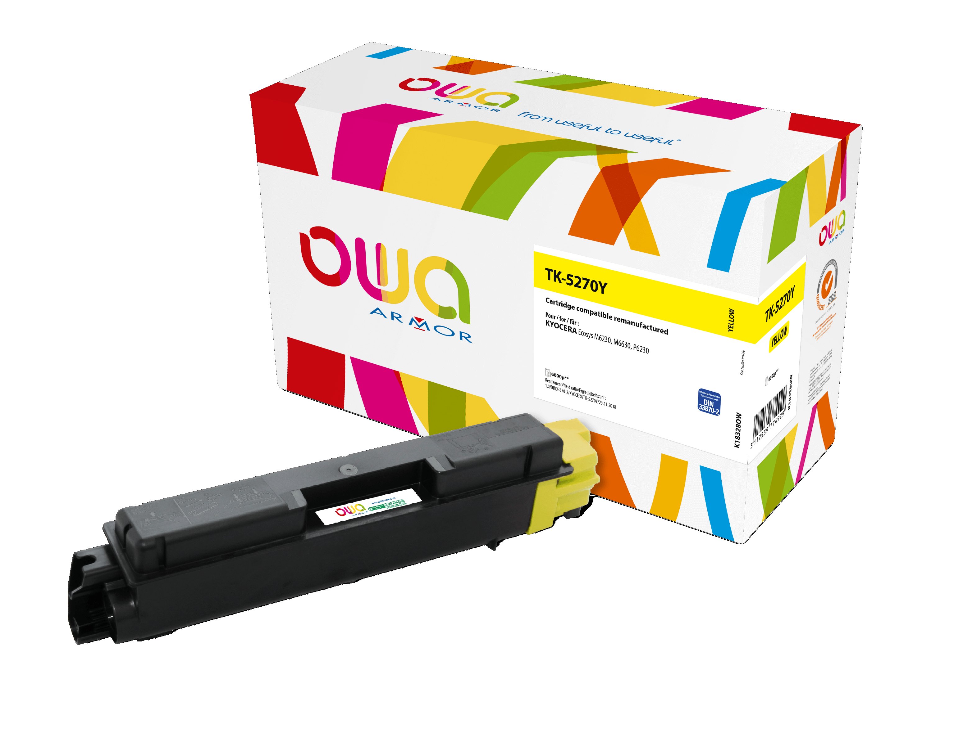 OWA Armor toner kompatibilní s Kyocera TK-5270Y, 6000st, žlutá/yellow