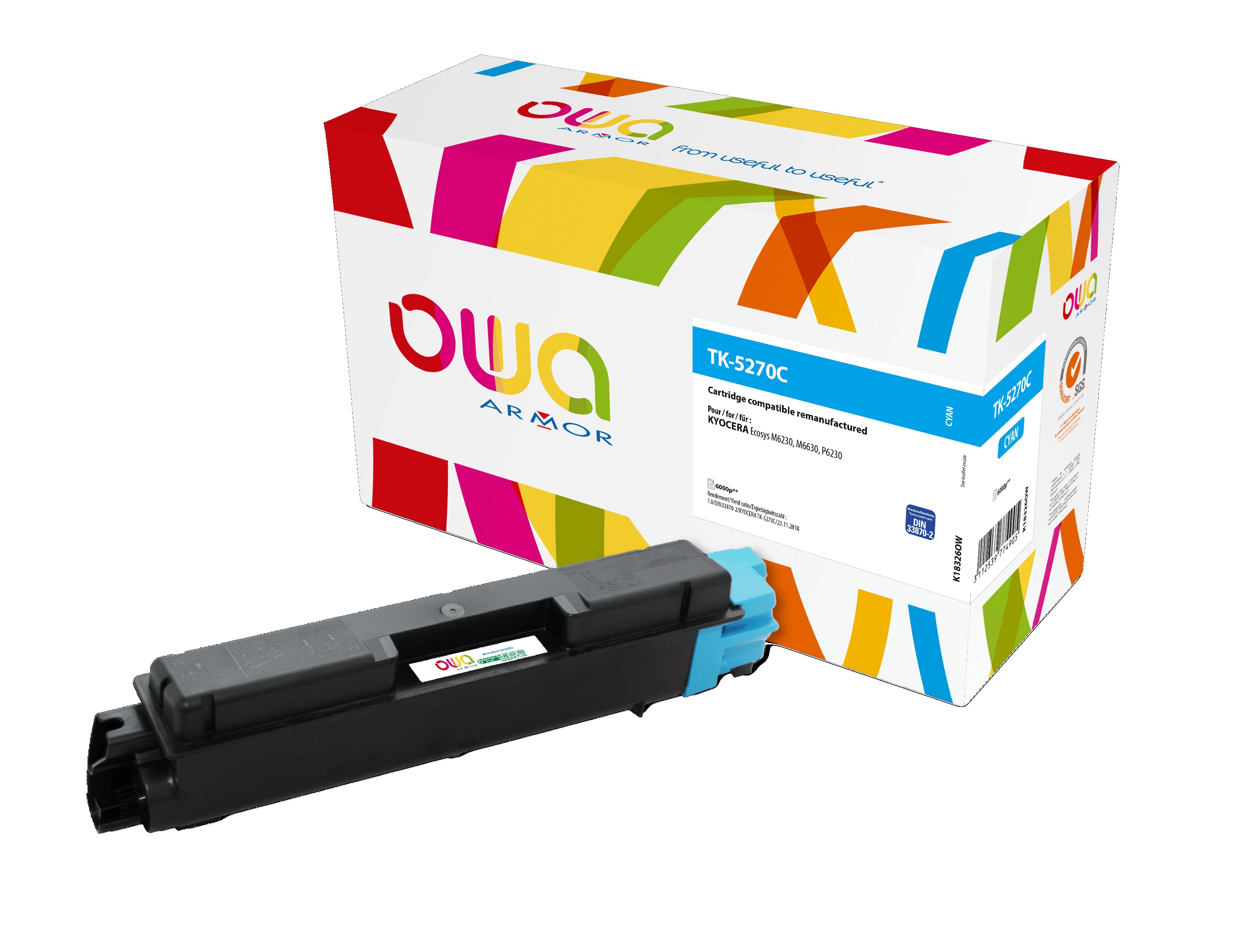 OWA Armor toner kompatibilní s Kyocera TK-5270C, 6000st, modrá/cyan