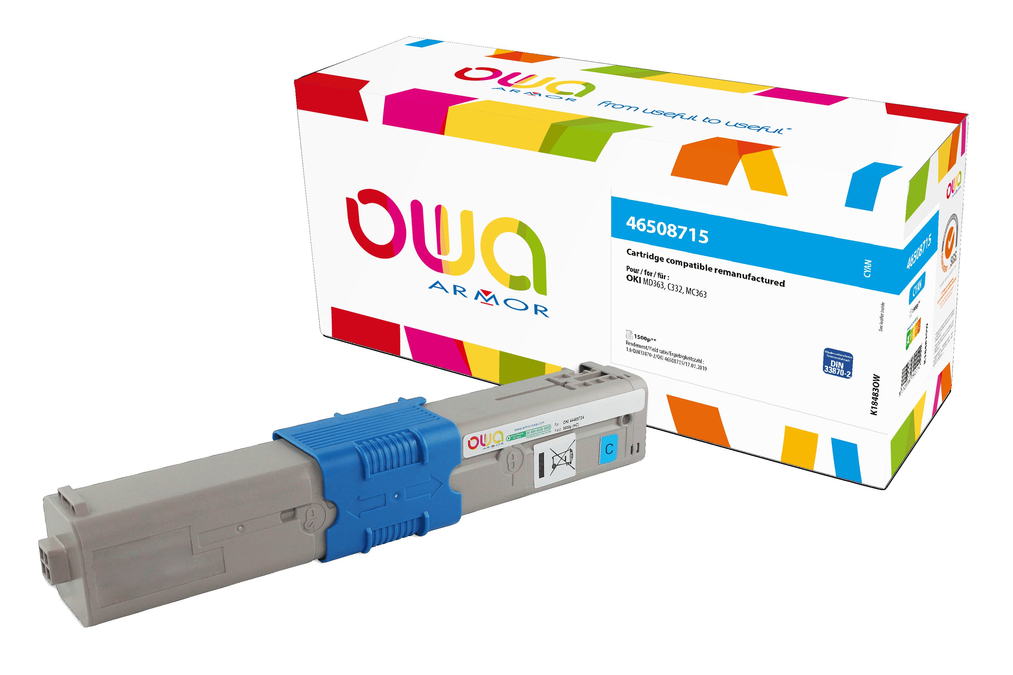 OWA Armor toner kompatibilní s OKI 46508715, 1500st, modrá/cyan