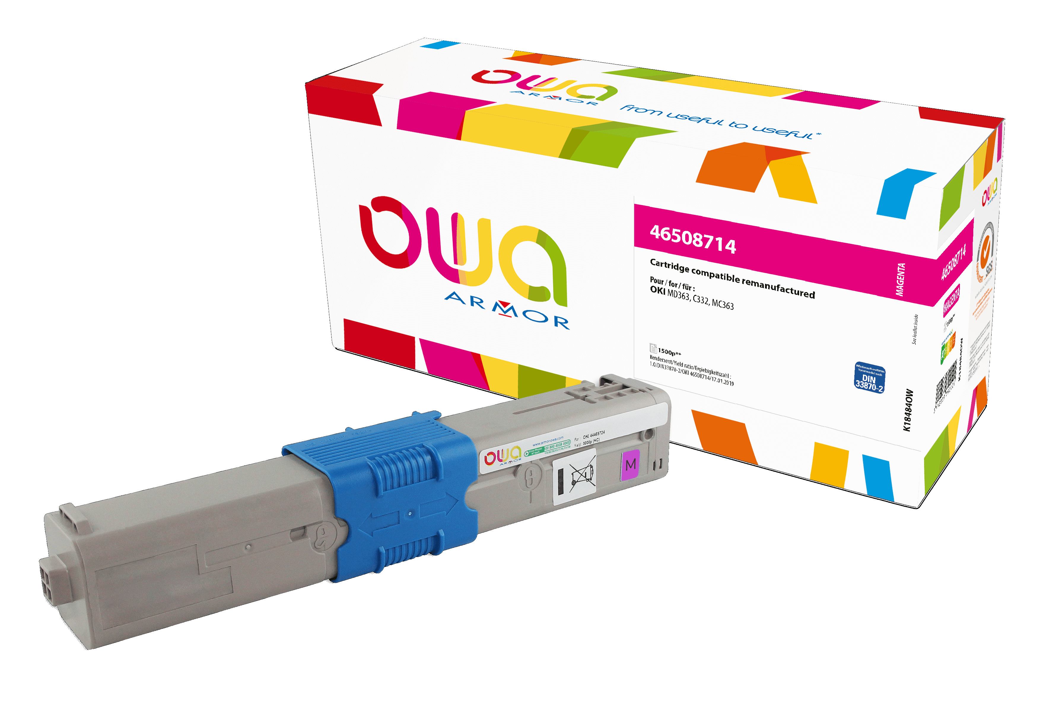 OWA Armor toner kompatibilní s OKI 46508714, 1500st, červená/magenta