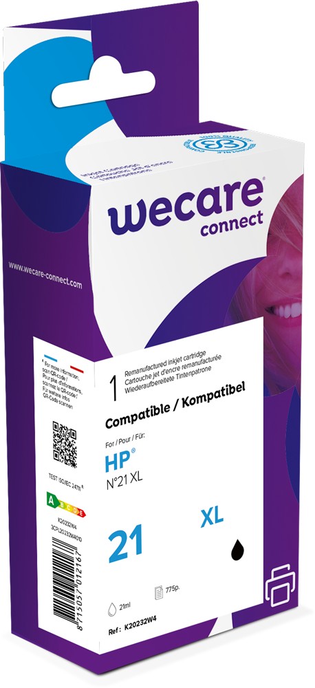 WECARE ARMOR ink kompatibilní s HP DJ 3940, C9351AE, 21ml, černá/black