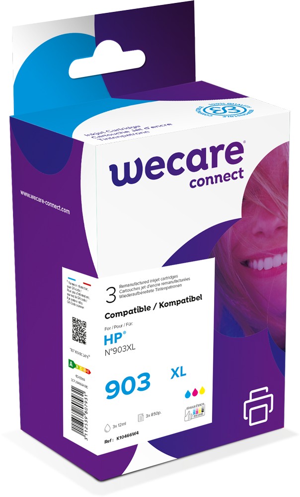 WECARE ARMOR ink sada kompatibilní s HP OJ 6950,(T6M03/T6M07/T6M11AE), 3-pack (CMY), 3x12ml, 903XL