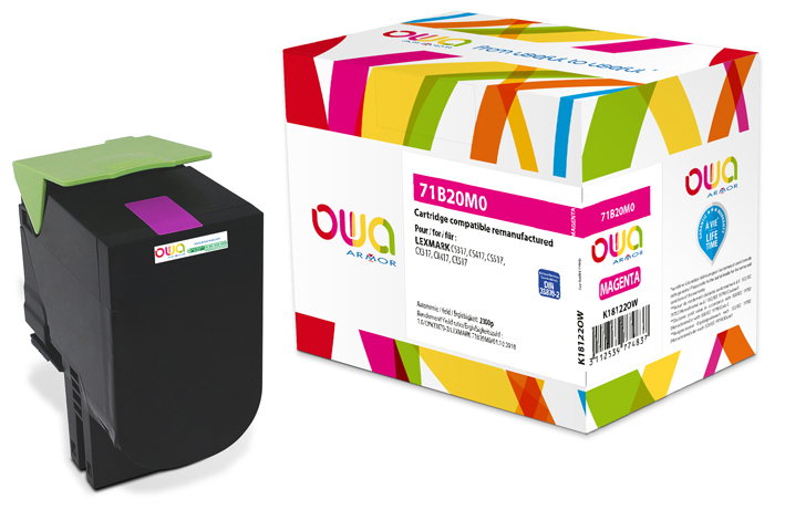 OWA Armor toner kompatibilní s LEXMARK 71B20M0, 2300st, červená/magenta