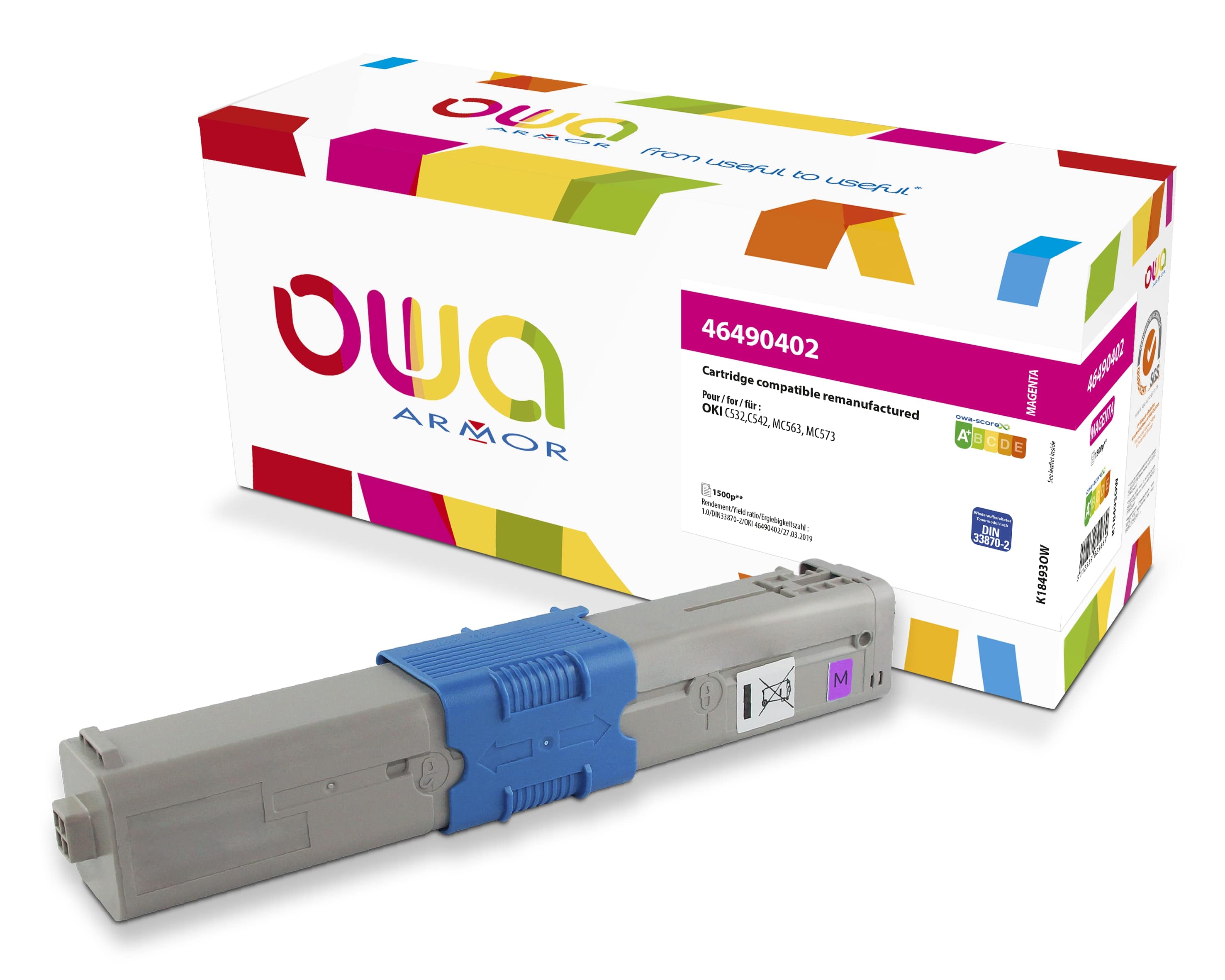 OWA Armor toner kompatibilní s OKI 46490402, 1500st, červená/magenta