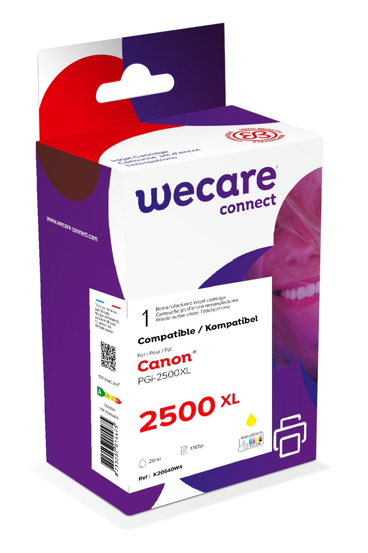 WECARE ARMOR ink kompatibilní s CANON PGi-2500XLY, žlutá/yellow