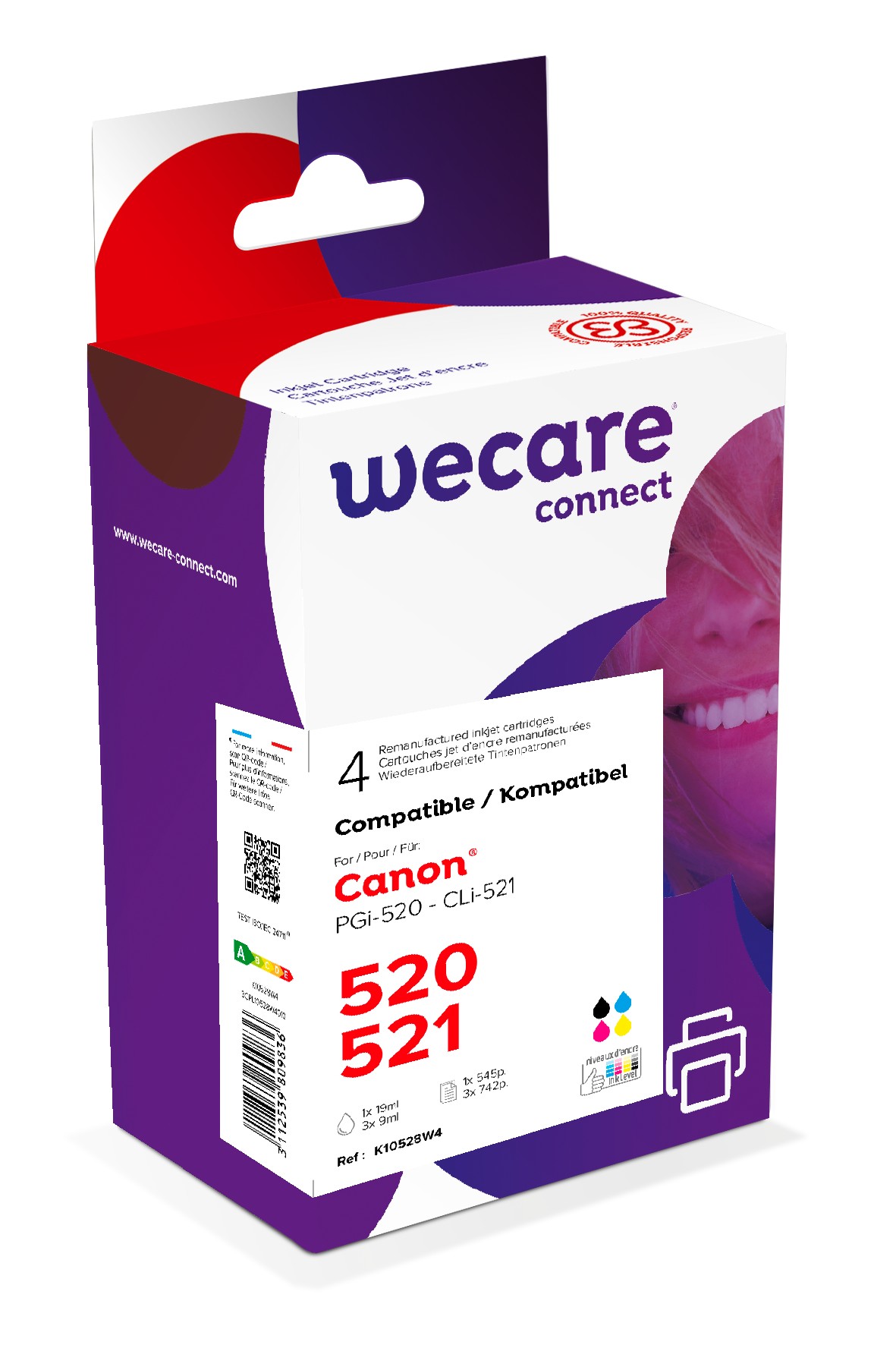 WECARE ARMOR ink sada kompatibilní s CANON PGi-520/CLi-521CMY, CMYK