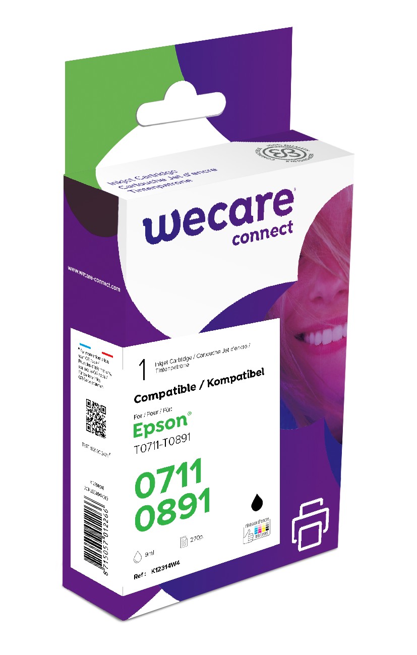 WECARE ARMOR ink kompatibilní s EPSON C13T07114012,černá/black pigm