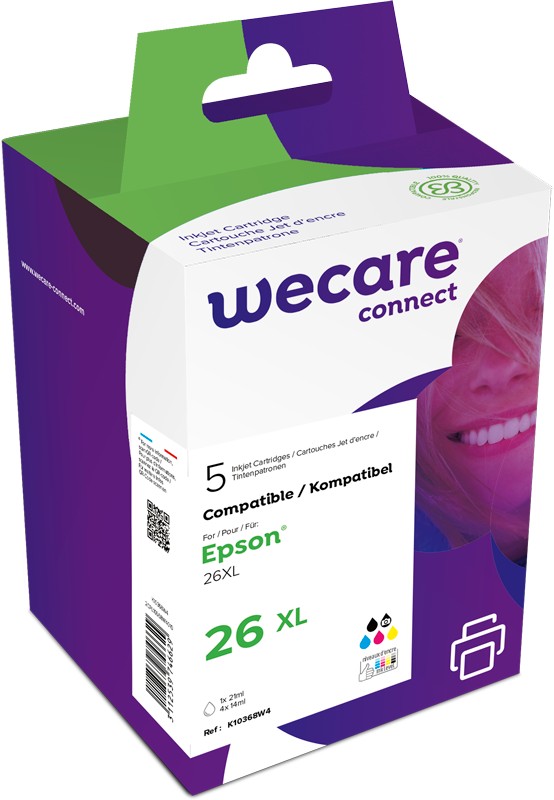 WECARE ARMOR ink sada kompatibilní s EPSON C13T26364010,CMYK+PK