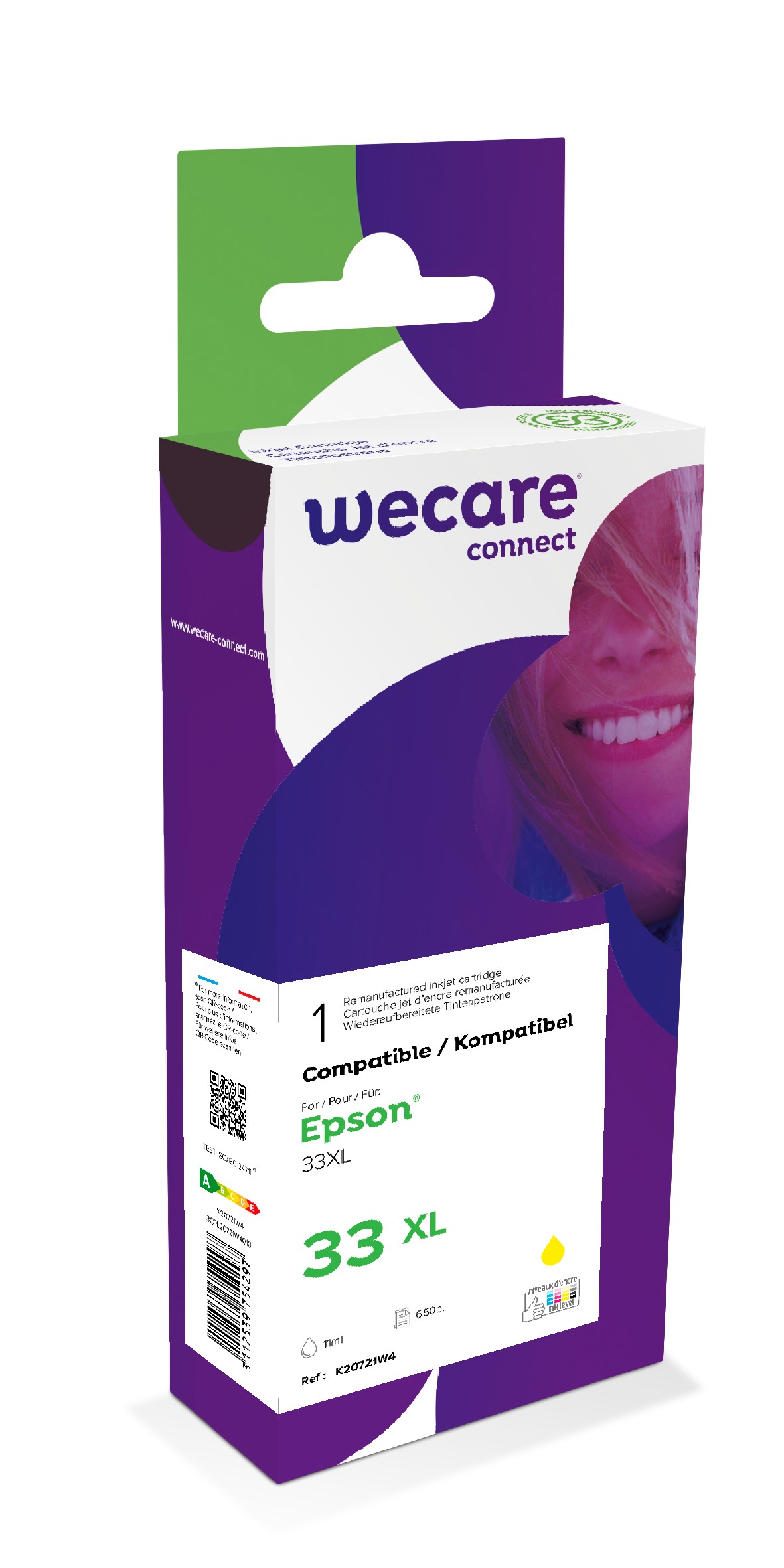 WECARE ARMOR ink kompatibilní s EPSON C13T33644012, žlutá/yellow