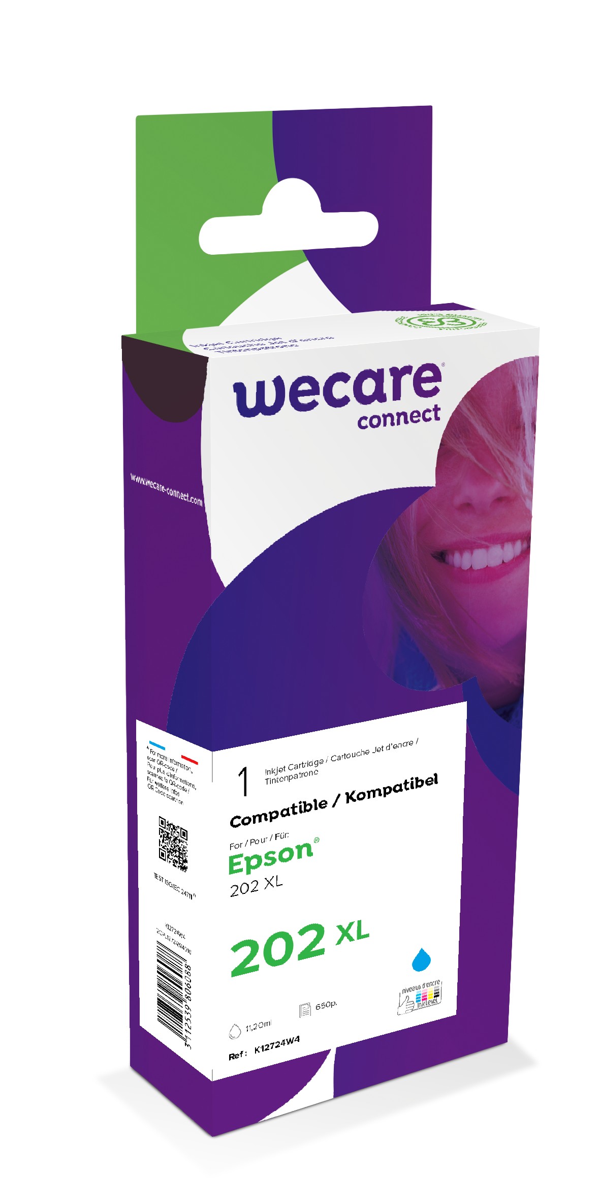 WECARE ARMOR ink kompatibilní s EPSON C13T02H240,modrá/cyan