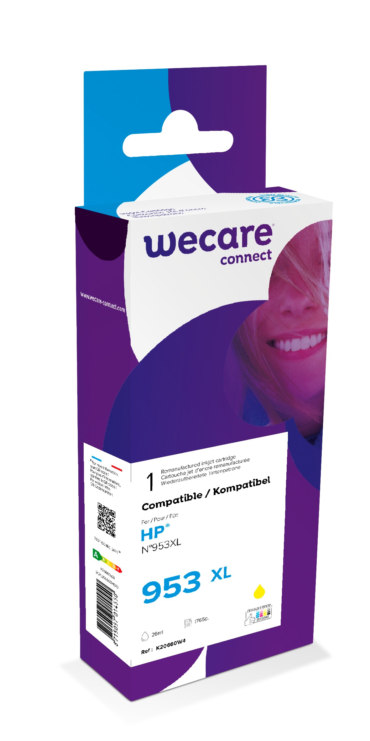 WECARE ARMOR ink kompatibilní s HP F6U18AE, žlutá/yellow