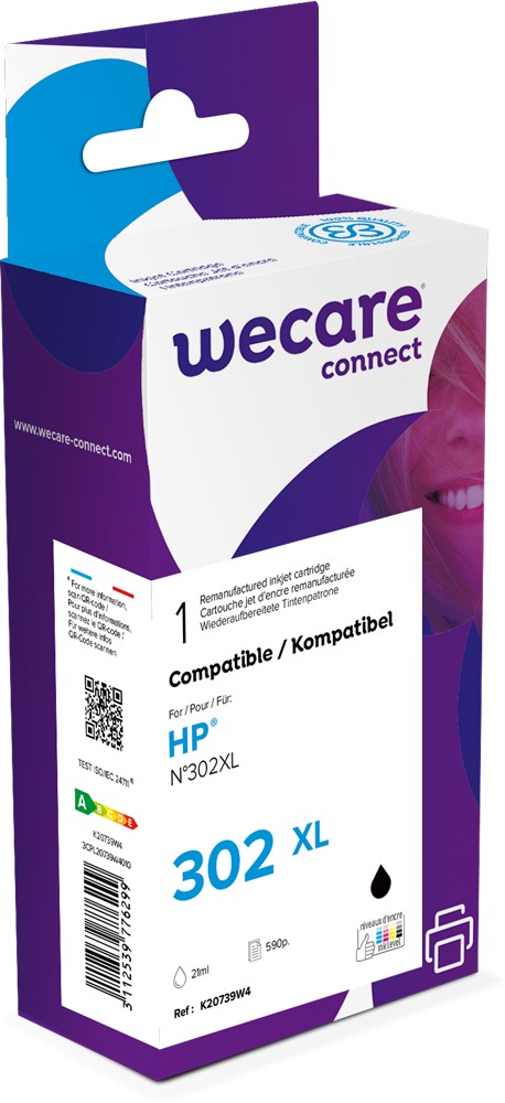 WECARE ARMOR ink kompatibilní s HP F6U68AE, černá/black