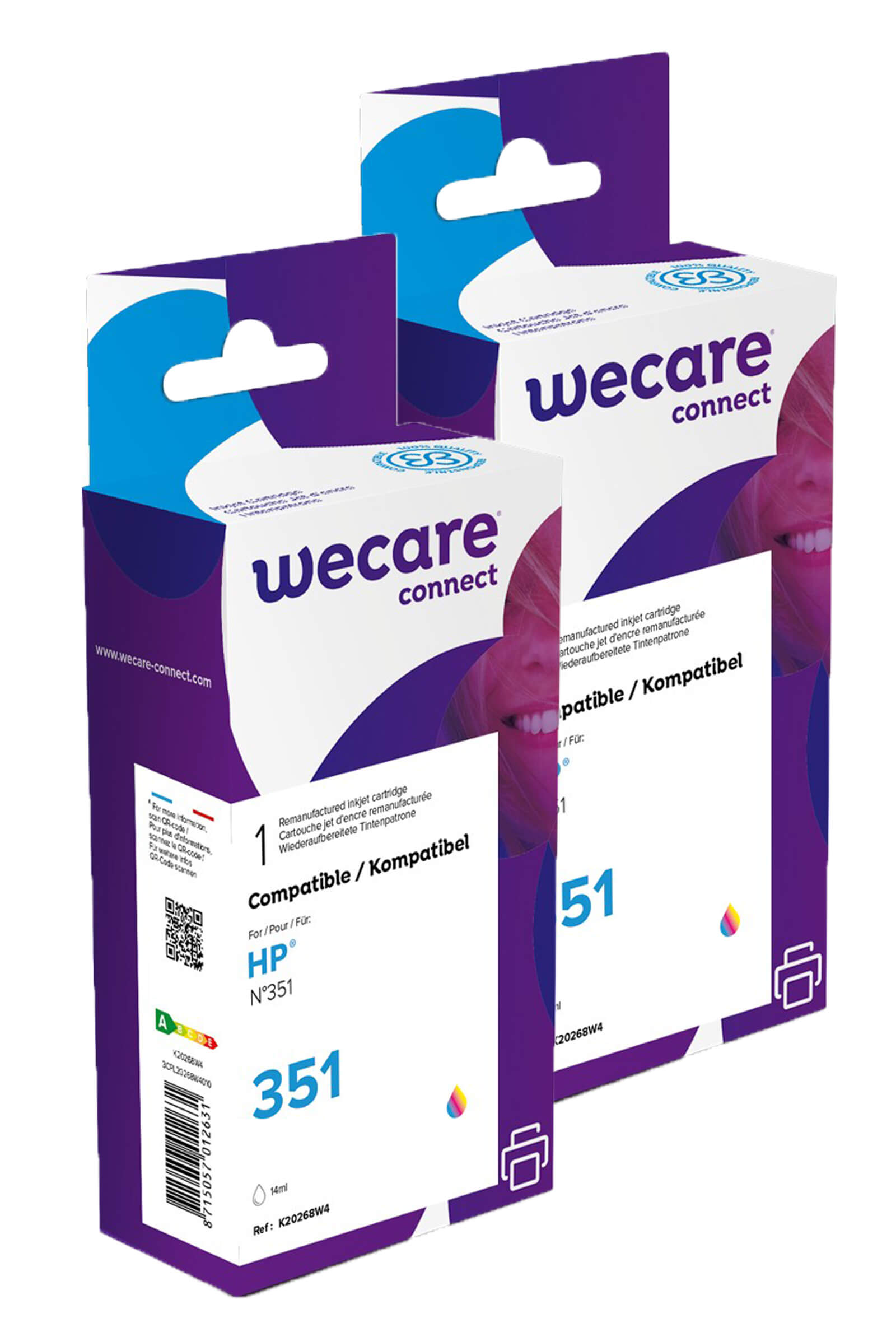 WECARE ARMOR sada ink kompatibilní s HP CB337E, 2x14ml, 3 barvy