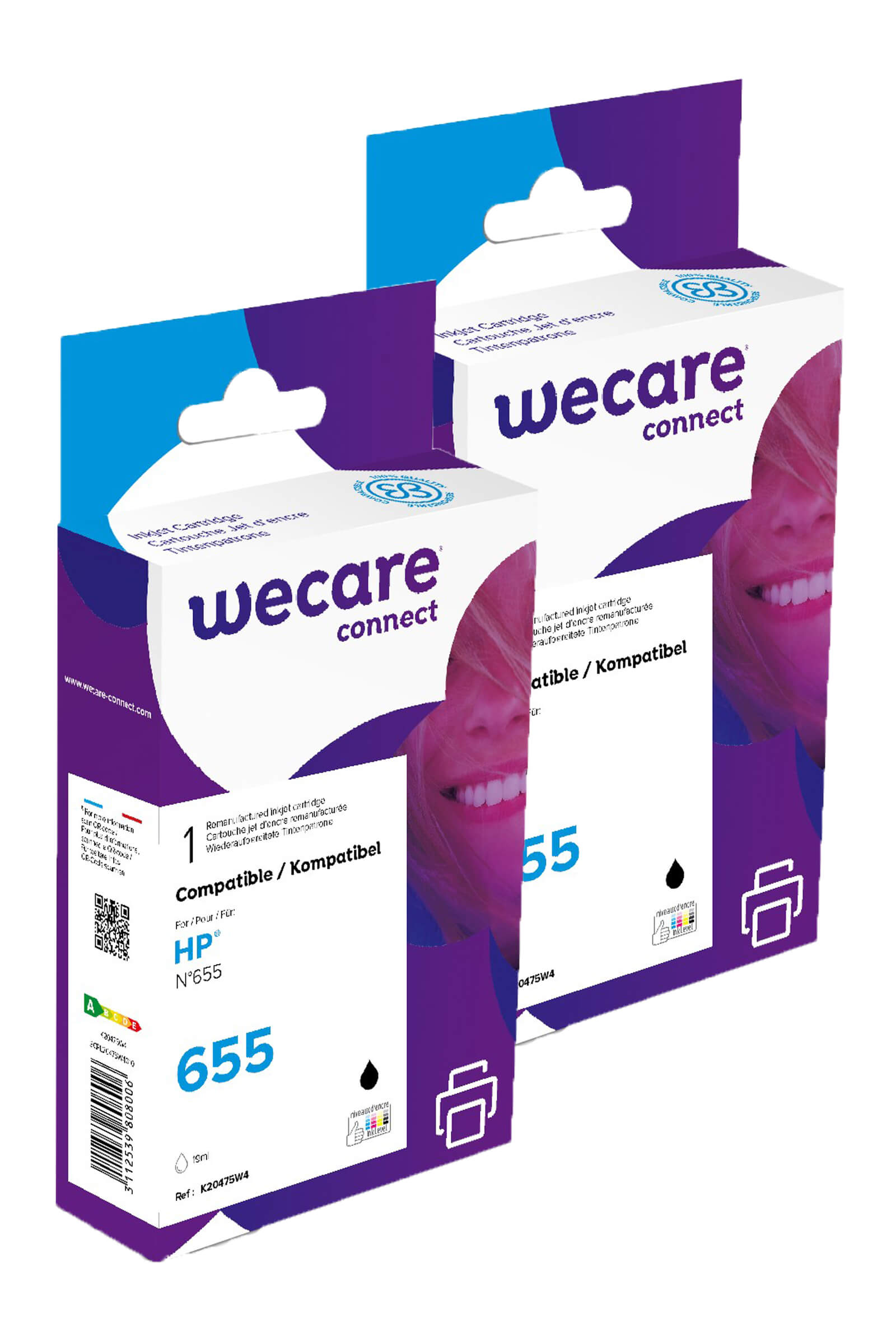 WECARE ARMOR sada ink pro HP CZ109AE 2x19ml,černá,CZ109AE