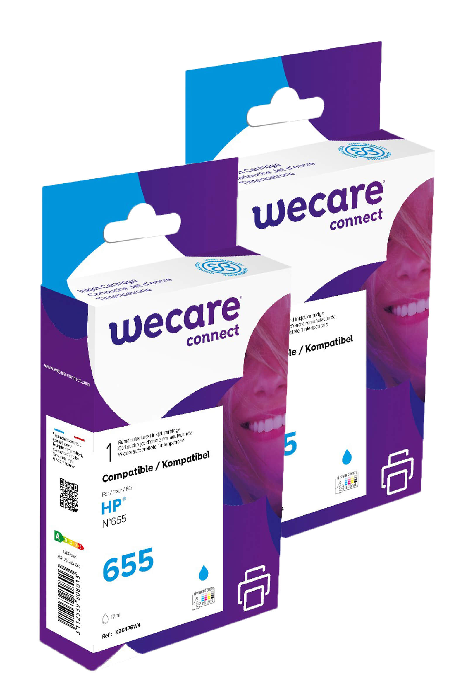 WECARE ARMOR sada ink kompatibilní s HP CZ110AE, 2x12ml, modrá/cyan