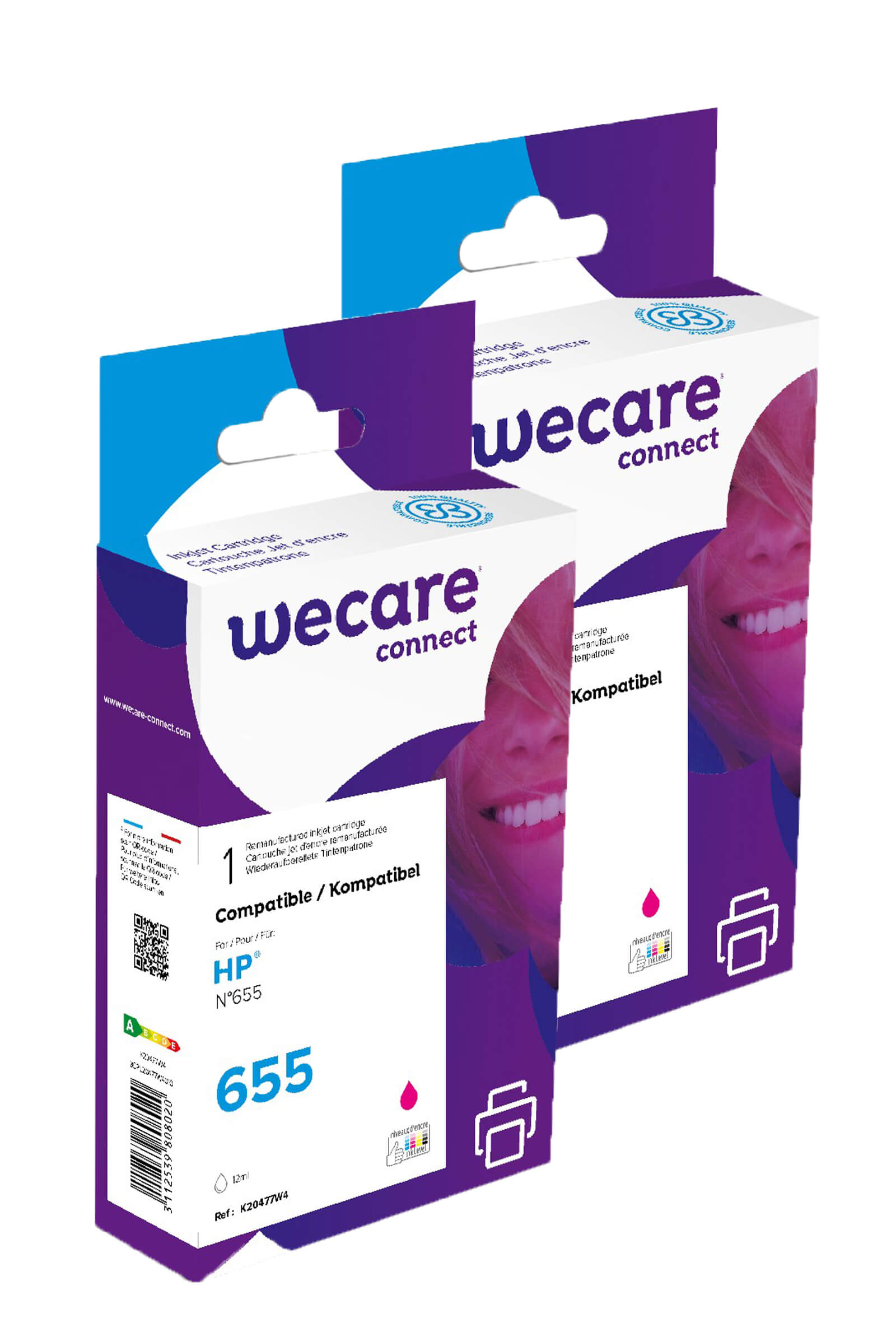 WECARE ARMOR sada ink kompatibilní s HP CZ111AE, 2x12ml, červená/magenta