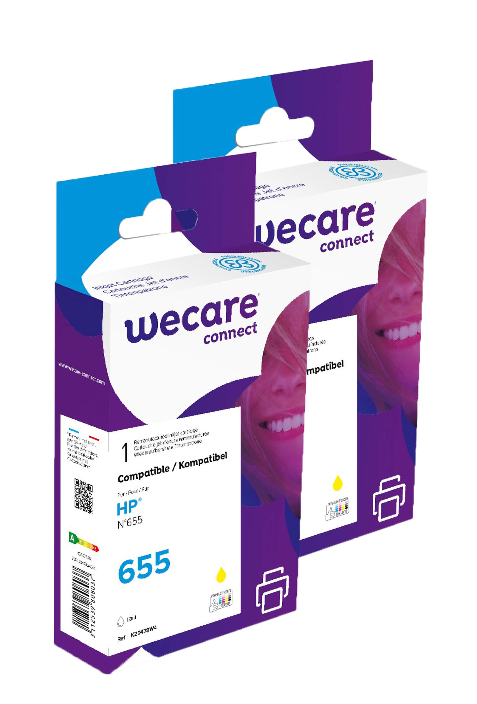 WECARE ARMOR sada ink kompatibilní s HP CZ112AE, 2x12ml, žlutá/yellow