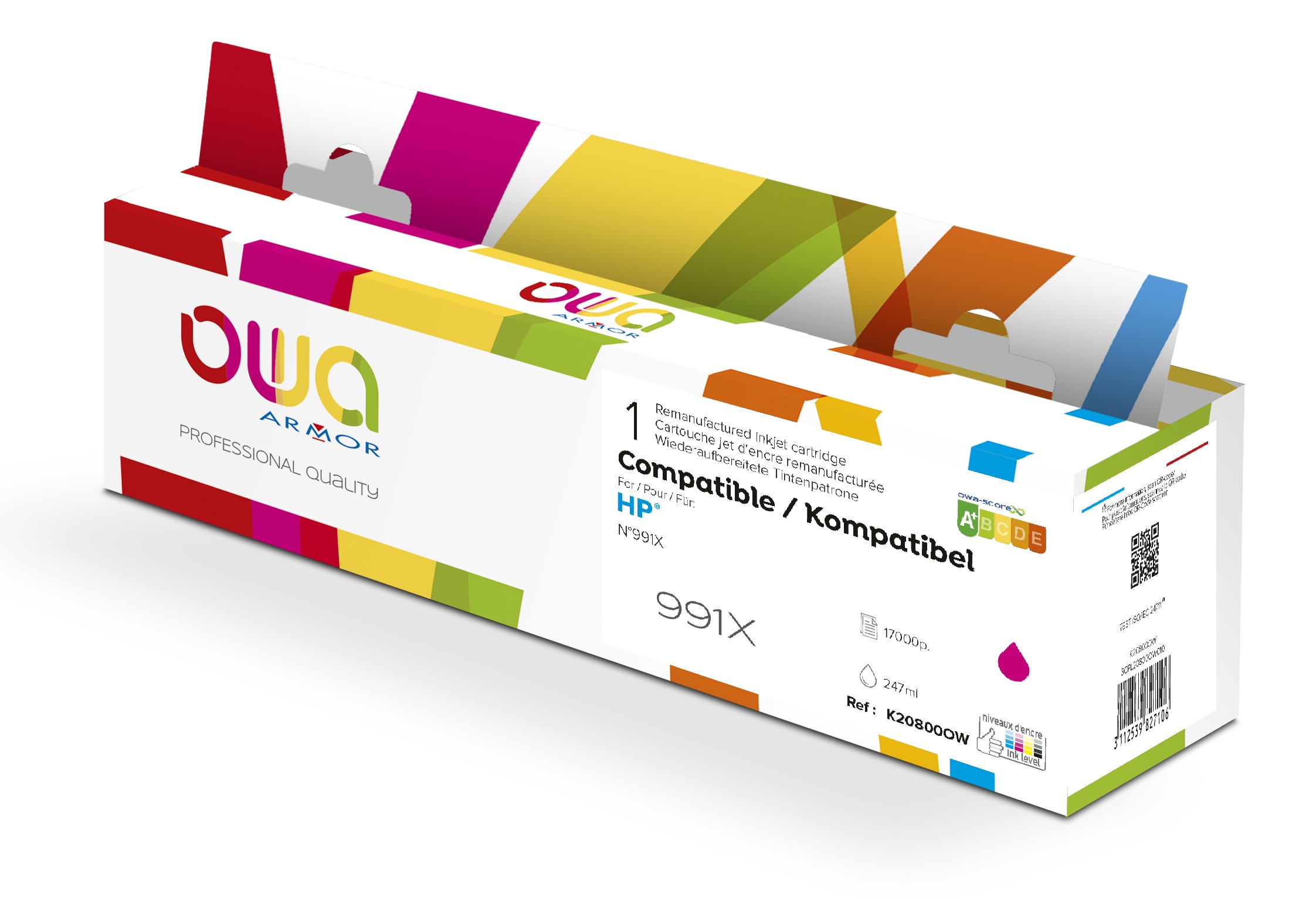 OWA ARMOR ink kompatibilní s HP M0J94AE, červená/magenta, 991X