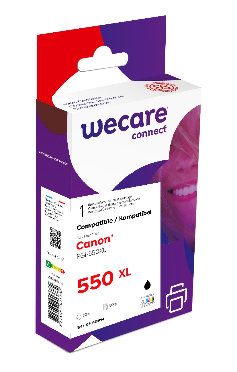 WECARE ARMOR ink kompatibilní s CANON PGi-550XLBK,černá/black pigm.