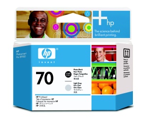 HP no 70 foto černá a sv. šedá tisk hlava, C9407A