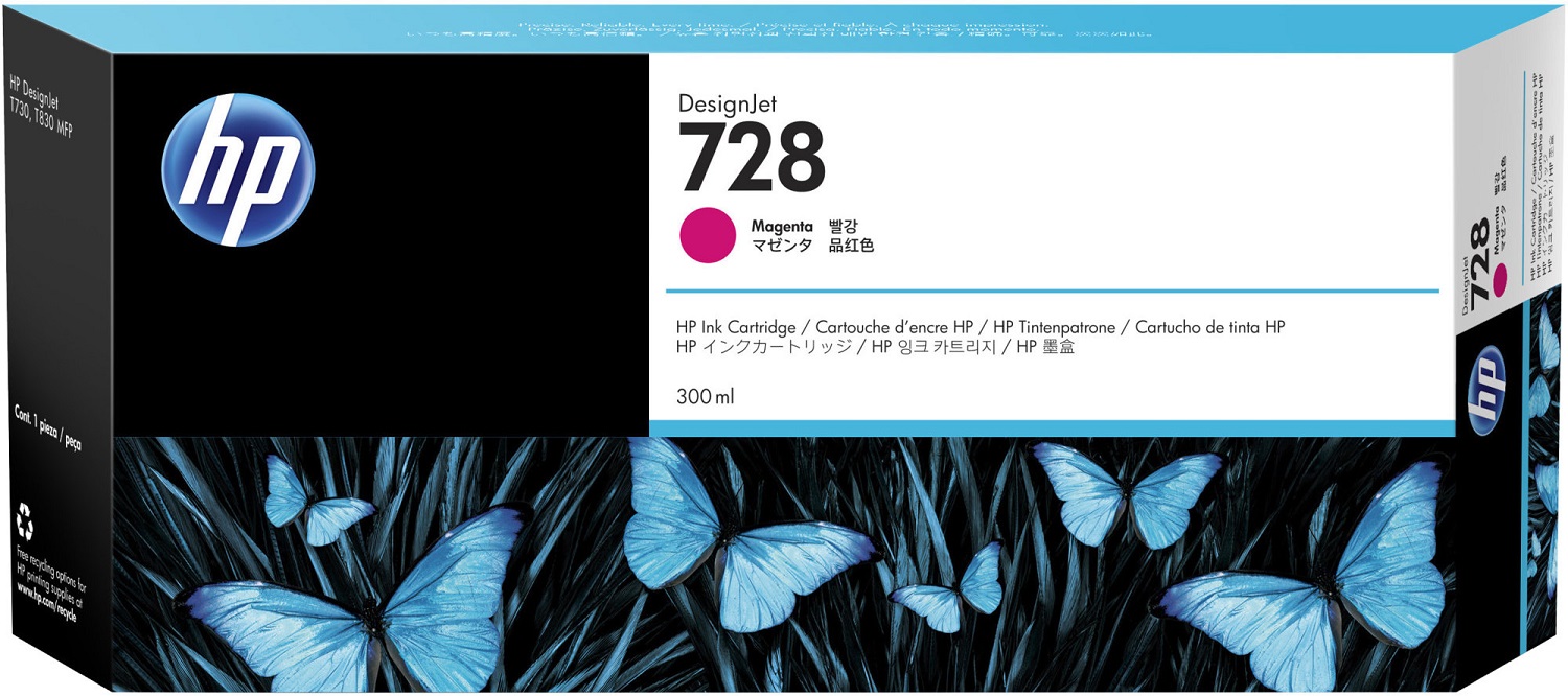 HP no 728 300-ml purpurová ink. kazeta