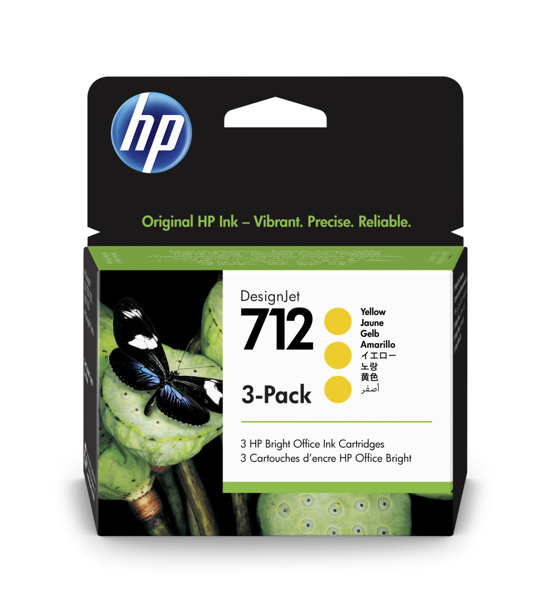 HP 712 Ink. náplň žlutá, trojbalení, 3ED79A