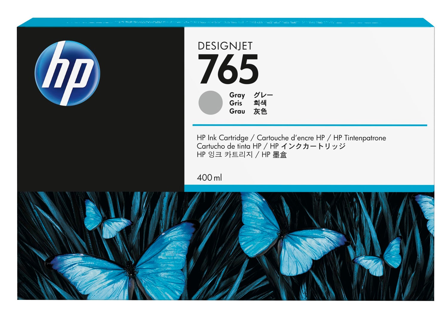 HP 765 Designjet šedá (400 ml), F9J53A