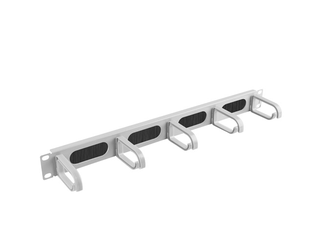 LANBERG 19'' PANEL S KARTÁČEM PRO VEDENÍ KABELŮ 5 KROUŽKŮ TYP B 1U ŠEDÝ