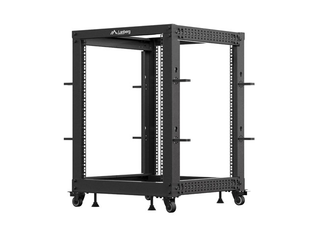 LANBERG OTEVŘENÝ RACK 15U 19'' 600X600-1100 NASTAVITELNÝ ČERNÝ