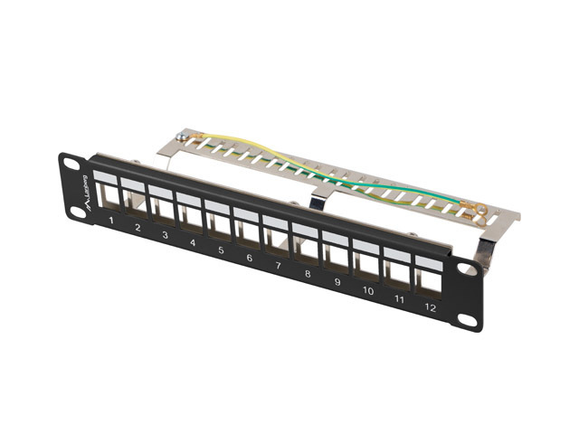 LANBERG PATCH PANEL 12 PORTŮ 1U 19'' FTP PRO MODULY KEYSTONE ČERNÝ V2