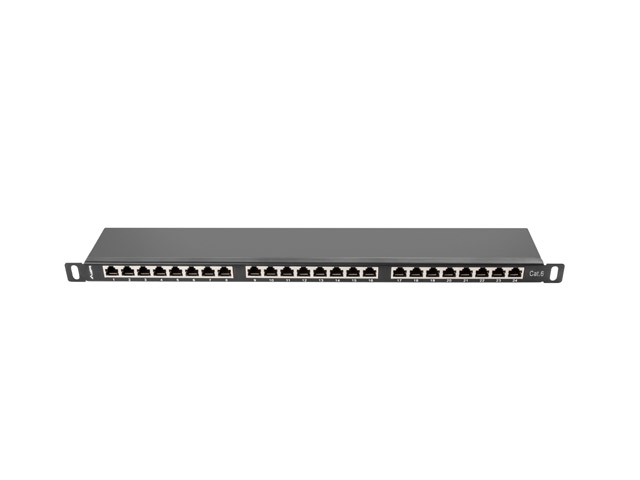LANBERG PATCH PANEL 24 PORTŮ 0,5U 19'' CAT.6 FTP STÍNĚNÝ ČERNÝ