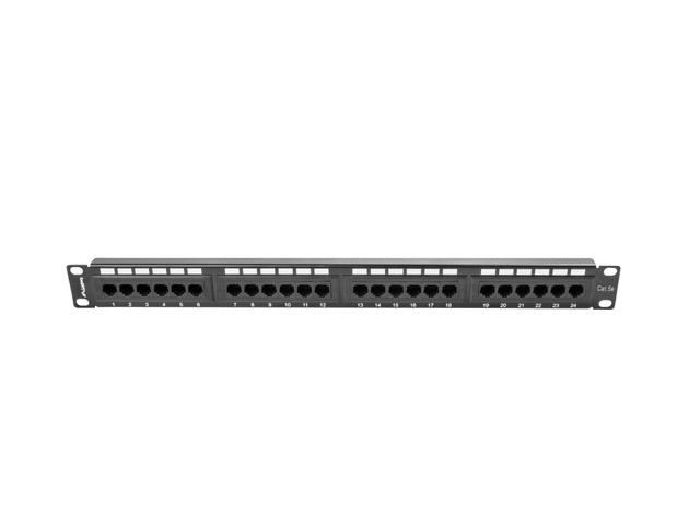 LANBERG PATCH PANEL 24 PORTŮ 1U 19'' CAT.5E UTP ČERNÝ