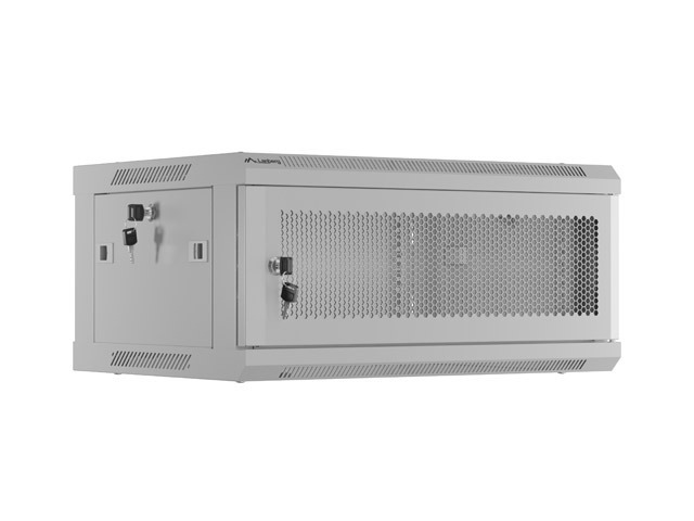 LANBERG INSTALAČNÍ STOJAN 19'' 4U 600X450 ŠEDÉ PERFOROVANÉ DVEŘE (PLOCHÉ BALENÍ)