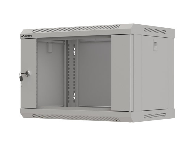 LANBERG 19'' RACKOVÁ SKŘÍŇ PRO MONTÁŽ NA STĚNU 6U/540X350 (FLAT PACK) S PROSKLENÝMI DVEŘMI ŠEDÁ