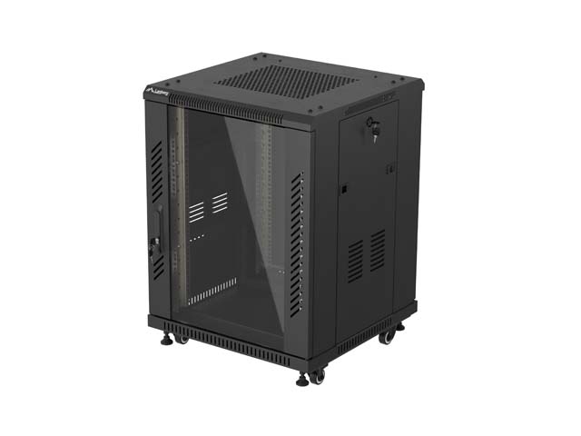 LANBERG INSTALAČNÍ RACK 19'' 15U 600X600 ČERNÉ SKLENĚNÉ DVEŘE (PLOCHÉ BALENÍ)