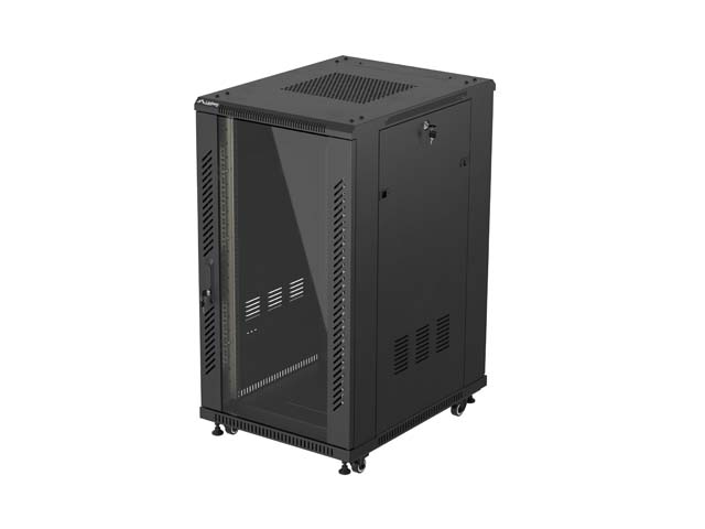 LANBERG INSTALAČNÍ SKŘÍŇOVÝ ROZVADĚČ 19'' 22U 600X800 ČERNÉ SKLENĚNÉ DVEŘE (PLOCHÉ BALENÍ)
