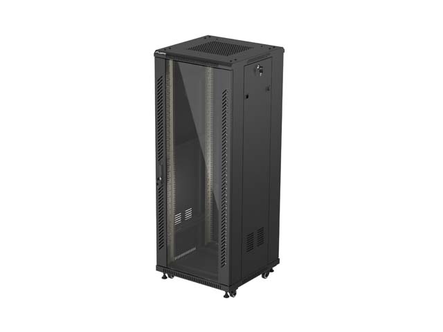 LANBERG 19'' VOLNĚ STOJÍCÍ RACKOVÁ SKŘÍŇ 32U/600X600 (FLAT PACK) S PROSKLENÝMI DVEŘMI ČERNÁ