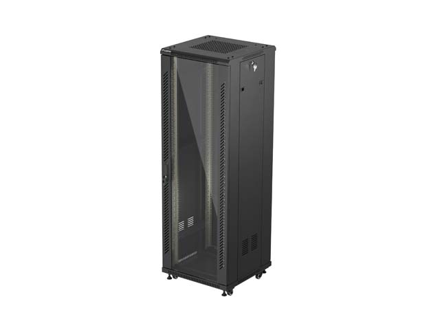 LANBERG 19'' VOLNĚ STOJÍCÍ RACKOVÁ SKŘÍŇ 37U/600X600 (FLAT PACK) S PROSKLENÝMI DVEŘMI ČERNÁ