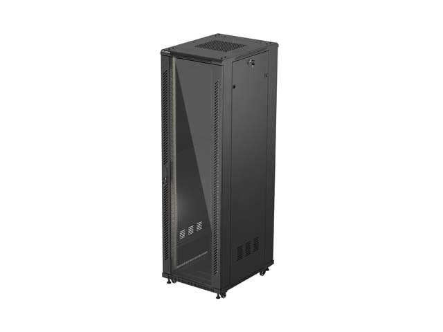 LANBERG 19'' VOLNĚ STOJÍCÍ RACKOVÁ SKŘÍŇ 42U/600X800 (FLAT PACK) S PROSKLENÝMI DVEŘMI ČERNÁ