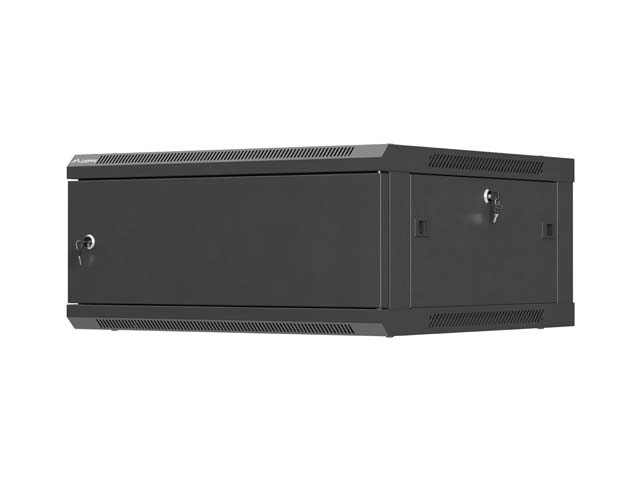 LANBERG NÁSTĚNNÁ INSTALAČNÍ SKŘÍŇ 19'' 4U 600X600 ČERNÉ KOVOVÉ DVEŘE (PLOCHÉ BALENÍ)