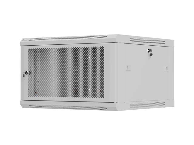 LANBERG NÁSTĚNNÁ INSTALAČNÍ SKŘÍŇ 19'' 6U 600X600 ŠEDÉ PERFOROVANÉ DVEŘE (PLOCHÉ BALENÍ)