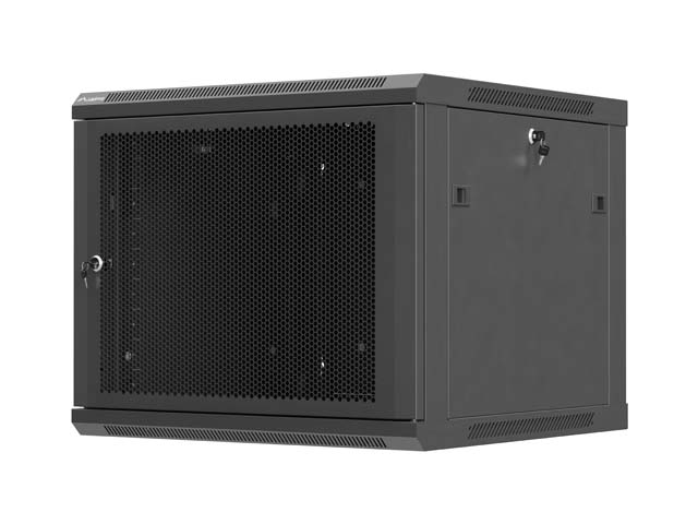 LANBERG NÁSTĚNNÁ INSTALAČNÍ SKŘÍŇ 19'' 9U 600X600 ČERNÉ PERFOROVANÉ DVEŘE (PLOCHÉ BALENÍ)